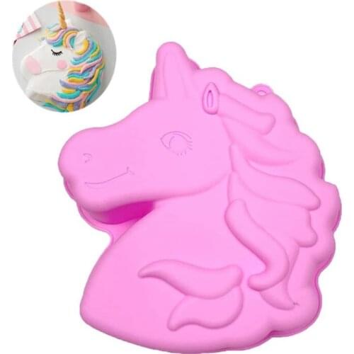 Unicorn Silicone Cake Pan Mold Large Unicorn Bread Baking Tray Non-stick silicone Biscuit Dessert Cheese Baking MoldUnicorn Shap