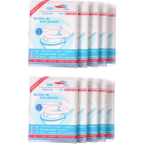 WSFS Hot 100Pcs/Pack Disposable Toilet Seat Cover Mat Waterproof Toilet Paper Pad For Travel/Camping Bathroom Accessiories