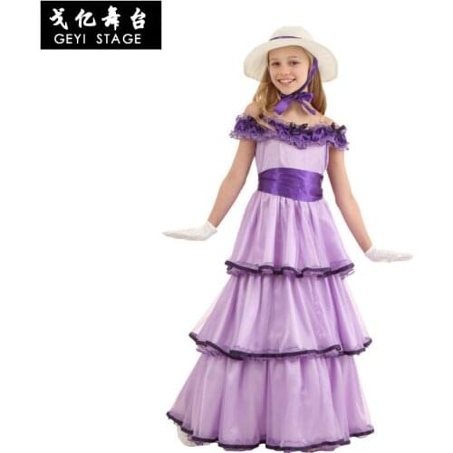 COS southern country pretty ladies dress mother and womens parent-child festival stage performance dress noble purple princess