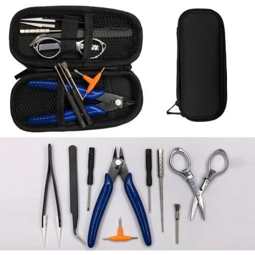 Hot NEW Mini Vape DIY Tool Bag Tweezers Pliers Kit Coil Jig Winding For Packing Electronic Cigarette Accessories for Ego electro