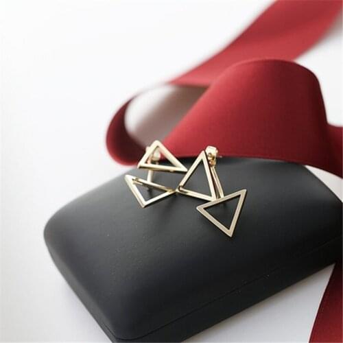 Miuoxion Retro Double Triangle Earrings Fashion Personality Party Punk Jewelry For Women Feature Namour Charm Gift All Season