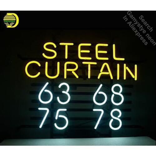 Neon Sign for Steel Curtain Neon Bulb sign Iconic handcraft Sports neon signboard icons luces neon wall lights anuncio luminos