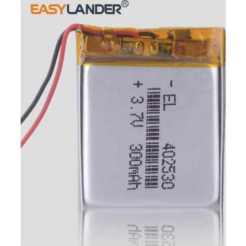 Rechargeable li ion polymer battery 3.7v 300mah 402530 for MP4 Player mp3 speaker car recorder dvr bluetooth speaker