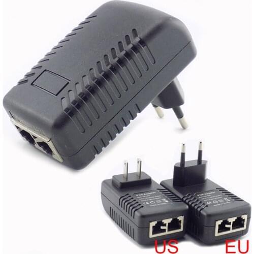DC 48V 0.5A 24W Poe Power supply injector Switch POE Adapter For IP Camera Wifi POE Injector Wall Plug charger US/EU Plug