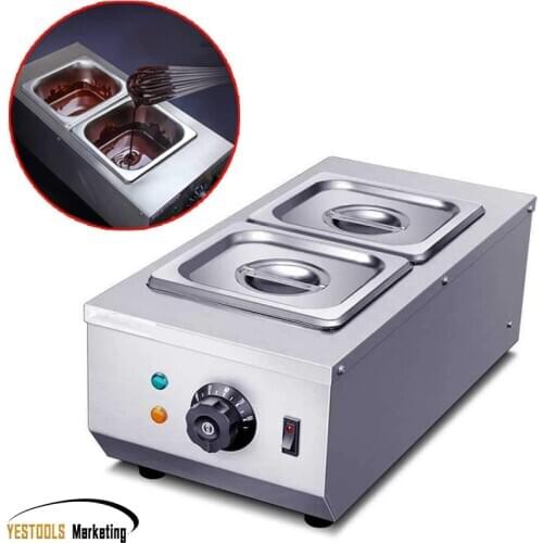 Chocolate melting pots commercial double hot chocolate dipping melting machine cylinder electric warmer melter 2 Lattices