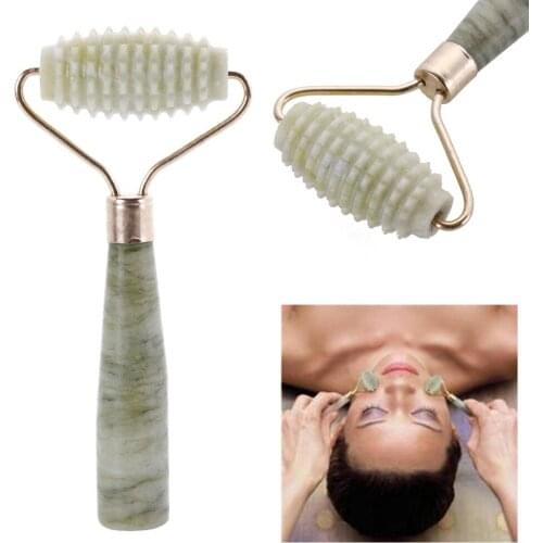 Roller massager For Face Jade Stone Massage Roller Facial Natural Scraper Face lifting Gua Sha Body Back Slimming massage roller