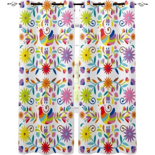 Cartoon Flower Bird Curtain for Kids Room Bedroom Curtain Cartoon Window Curtain for Boys Colorful cortinas