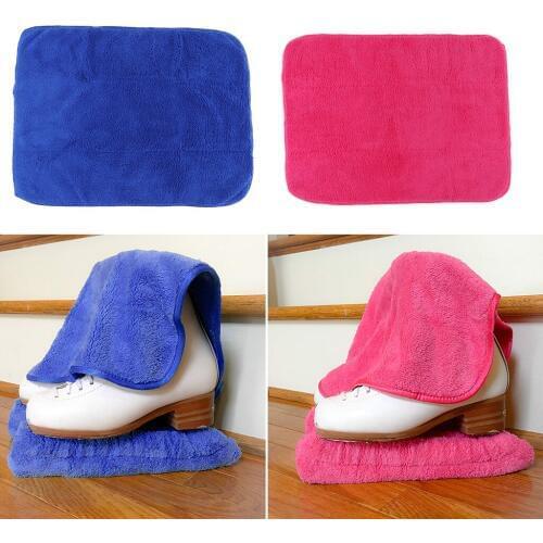 2pcs Microfiber Skate Wipe Care Cleaning Cloth Skates Boots Quick drying Clean Towel Blue Pink