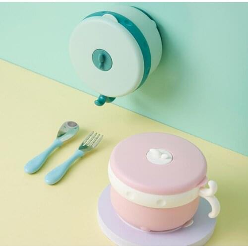 Detachable Kids Bowl Structure Water-filled Design Food Grade Materials Insulated Tableware Feeding Bowl for Infant