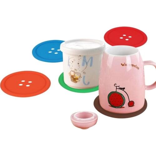 Table Decoration Heat Resistant Coaster Silicone 5Pcs/Set Gadgets Placemats Buttons Cup Pad Kitchen Tool