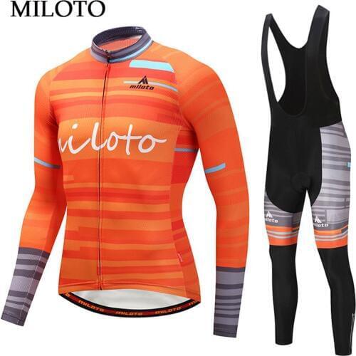 Miloto Long Sleeve Cycling Jersey Men cycling clothing maillot ciclismo roupa ciclismo Breathable Bib Pants Cycling set