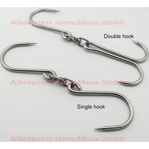 304 stainless steel meat hooks hanger single double hook cold storage dia 4-dia 12mm weight load S rotable hanging hooker