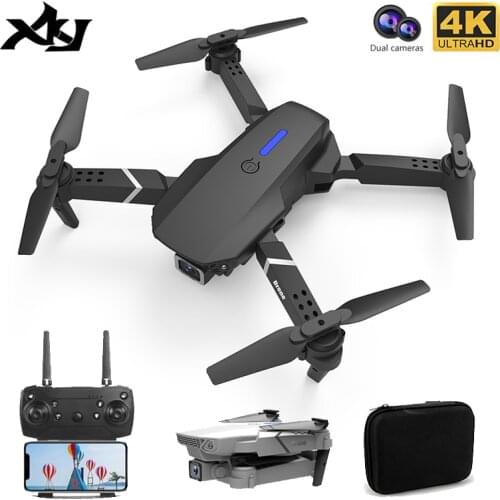 XKJ 2021 New Mini Drone 4K HD Wide Angle Dual Camera Height Hold Wifi Fpv Dron RC Foldable Quadcopter Helicopter Gift Toys