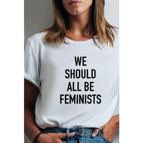 We Should All Be Feminists Letter Women Summer Harajuku Vintage Summer T Shirt 90s Streetwear Round Neck Tumblr Tops Tee T-shirt