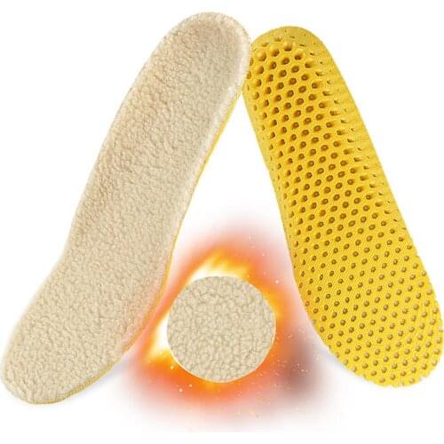 Winter Warm Insoles Shoes Heated Wool Thermal Insoles for Man Woman Boots Sneakers Breathable Sport Shoes Pad Insert