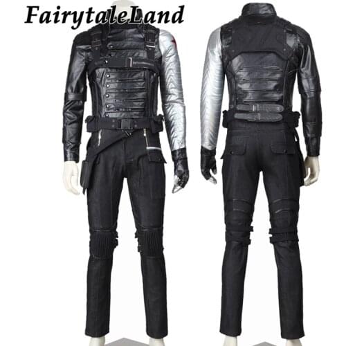Winter Soldier Cosplay Costume Bucky Barnes Role-playing Cool Outfit Halloween Christmas Clothing With Accessories