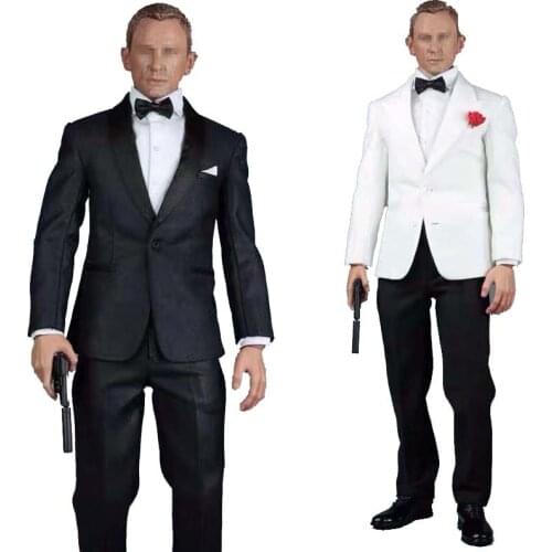 1/6 Scale james bond 007 Mans suit Clothing Set Royal agents with jacket Pants Shirt Belt Shoes A014 for 12in Action Figure Toy