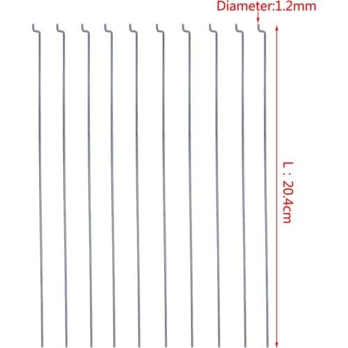10Pcs Z-type Steering Gear Lever Pull Rod Servo Lever Dia 1.2mm Length 20cm