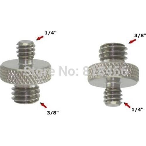 100pcs/lot New Metal Adapter Male 1/4" to Male 3/8" Thread Screws coupler 1/4-3/8 adapter ring For DSLR Tripod Monopod