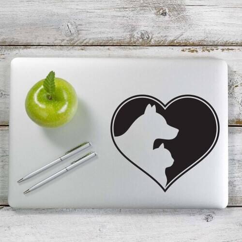 13.5*15CM Love Cat and Dog Car Sticker For Motorcycle SUVs Car Window Bumper Car Styling Vinyl Decor Decal