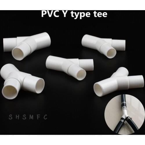 2~100pcs I.D 16,20mm White PVC Pipe Y-type Tee Connector Aquarium Tube Watering Adapter Irrigation System Parts