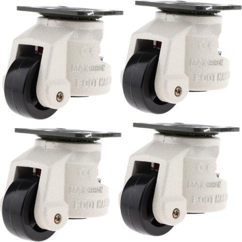 4pcs Nylon Alloy Wheel Leveling Caster Flexible Low Profile Caster