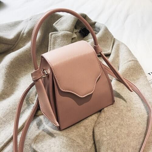 BENVICHED Ladies' pu leather bucket bag 2021 spring women fashion bow pure color pink handbag Inclined single shoulder bag c473