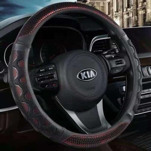 Car Steering Wheel Cover Anti-Slip for Kia Cerato Forte Sportage K5 K9 K2 K3 K4 KX3 KX5 KX7 Seltos Stinger 38cm Accessories