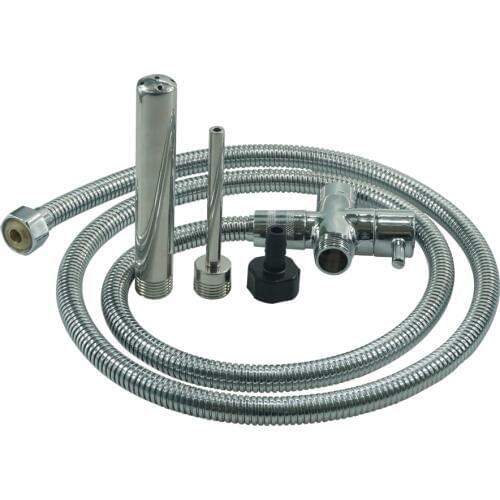 Douche steel Enema set kit Anus Vagina anal Cleaning 2 pcs shower head hose nozzle tip knob syringe hollow dildo plug sex toys