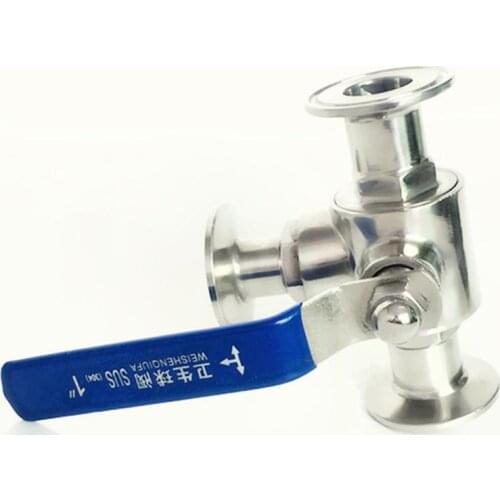 Fit 19mm 3/4" Pipe OD x 1.5" Tri Clamp Sanitary L-Port Ball Valve SUS 316L Stainless Beer Brewing Home Factory
