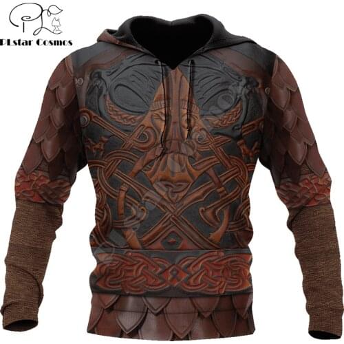 Viking Warrior Armor 3D Printed Autumn Men Hoodies Unisex Pullovers Zip Hoodie Casual Streetwear Tracksuit Cosplay Clothes DW647