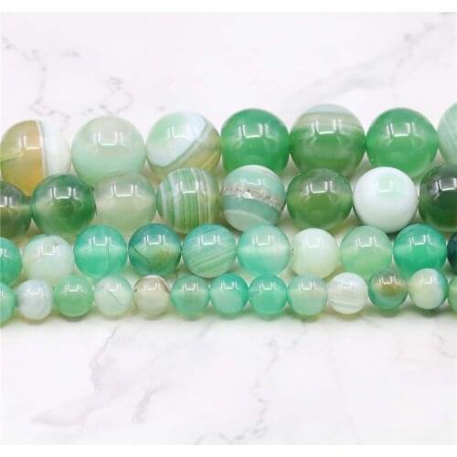 6 8 10 12mm Round Green Stripe Dragon Agates Loose Beads DIY Onyx Jaspers Natural Stone Women Girl Fashion Jewelry Making Design