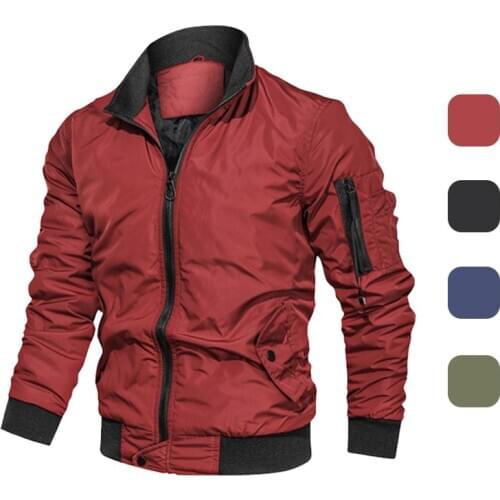 Spring Outdoor Jacket for Men Stand Collar Bomber Jacket Thermal Warm for Hiking Camping Hunting Also Daily Wear Handsome Male