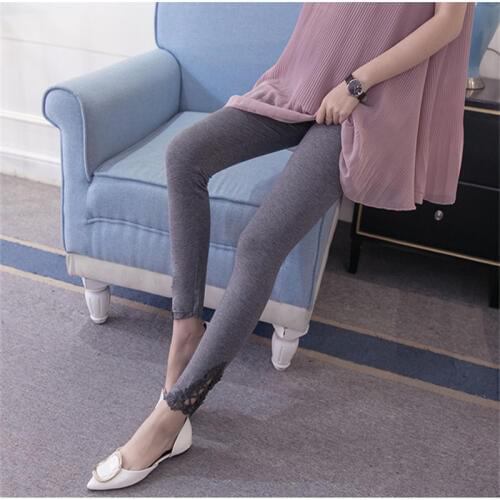 Pregnant Womens Leggings Summer Belly Skinny Maternity Leggings Elastic Cotton Adjustable Waist Pencil Pregnancy Pants Clothes