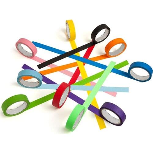 10 Pcs of 10 Colors 20m Colored Masking Tape Rainbow Color Easy Tear Home Decoration Office Supplies H-best