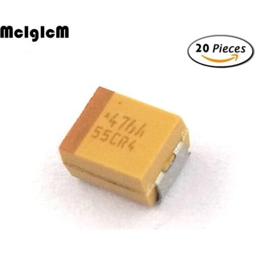 MCIGICM 20pcs B 3528 47uF 10V SMD tantalum capacitor
