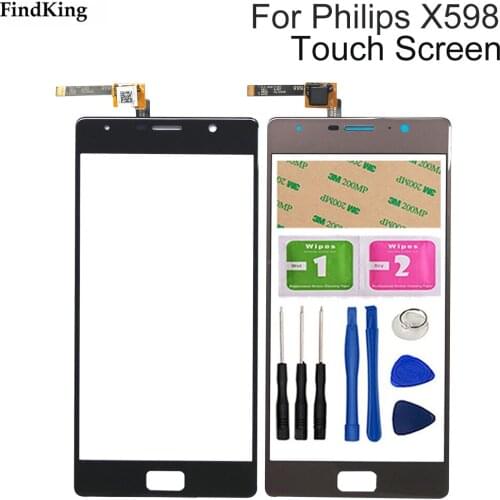 Mobile Touch Screen For Philips Xenium X598 Touchscreen Front Glass Sensor Digitizer Panel Phone Capacitive