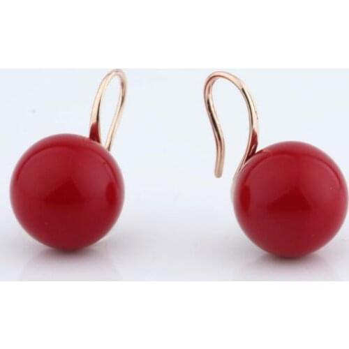 New Favorite Pearl Earrings 14MM Round Pearl Jewelry Gold Silver Color Big Ball Pearl Drop Earrings For Women Girl Jewelry