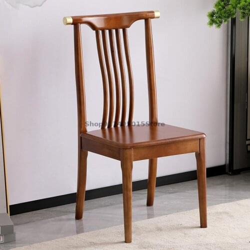 All Solid Wood Dining Chair New Chinese Style Simple Restaurant Restaurant Chair Backrest Dining Chair Home Desk Chair