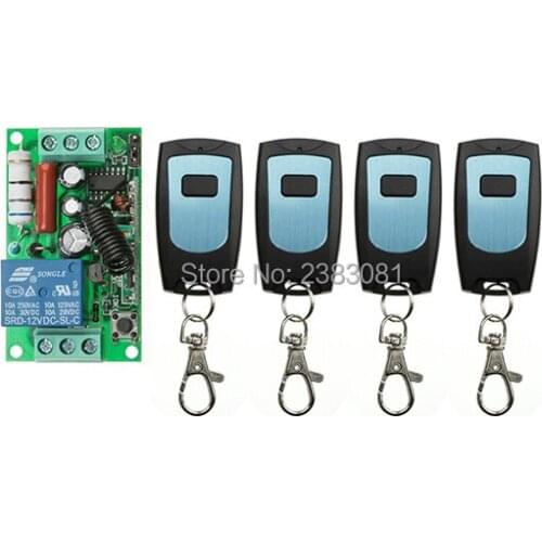 Latest AC220V 1CH 10A Remote Control Light Switch teleswitch Relay Output Radio Receiver Module and 4 *Waterproof Transmitter