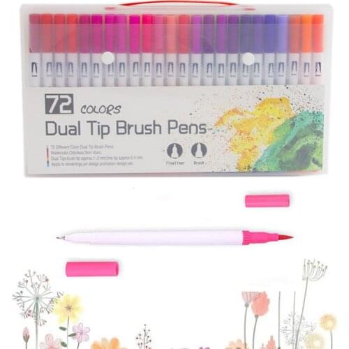 Promotional Artist Watercolor Brush FineLiner Watercolor Marker Pens Dual Tip Brush Pen School Supplies stationery