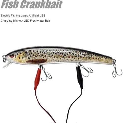 Fishing Lure LED Light USB Rechargeable Bait Bionic Twitching Electric Artificial Freshwater Fishing Bait