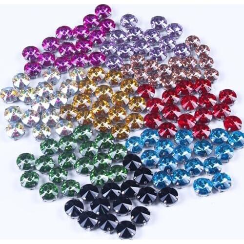 DIY Round Four Claws Diamond Decoration Jaw Drill Rhinestone Strass Crystals Rhinestones Sewn Rhinestones Applique Diamante For Sewing Handiwork Crafts Stcickers F