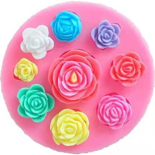 Rose Flower Combination Silicone Mold DIY Valentines Day Lovers Gift Chocolate Cake Fondant Mold Epoxy Mold