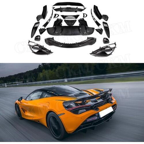 Dry Carbon Fiber Front Lip Rear Bumper Diffuser Spoiler Trunk Fender Air Vent Cover For McLaren 720S Coupe 2018-2019 Body kit