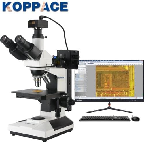 KOPPACE 5 Million Pixels 50X-400X Trinocular Metallurgical Microscope USB2.0 Camera Provide Image Measurement Software