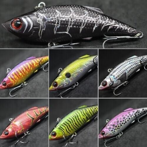 WLure 7cm 9g Tight Wiggle Sinking Lipless Crankbait Bottom Fishing with Fast Retrieve and Twitch #6 Hooks Fishing Lure L536