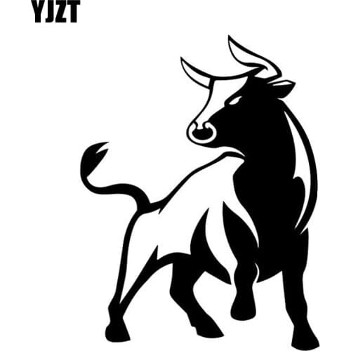 YJZT 12.3CM*16.3CM Bull Decorate Pattern Car Sticker Vinyl Decal Car Trunk Black/Silver C4-2646