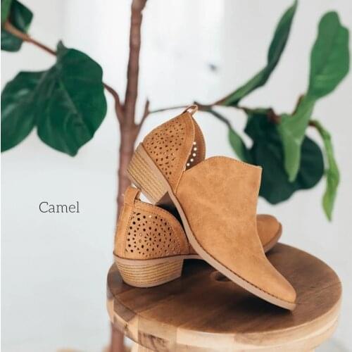 2021 New Women Shoes Retro High Heel Boots Female Slip on Mid Heels Casual Botas Mujer Booties Feminina Size 35-43