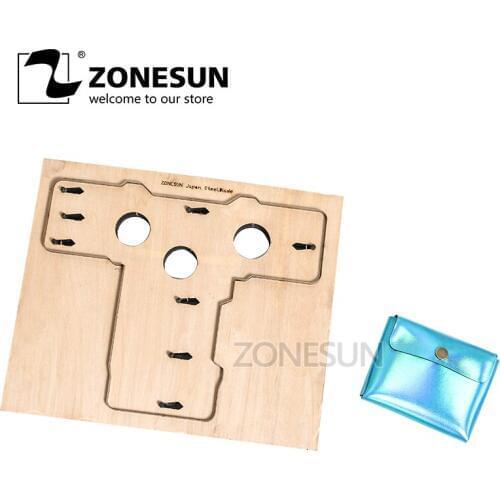 ZONESUN Customized leather cutting die handicraft tool Double open coin purse pouch punch cutter mold DIY paper wallet cut die